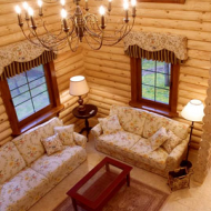 Комната отдыха в деревянном доме