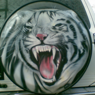 Аэрография для любителей хищного стиля: Тигр на заднем колесе