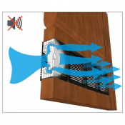 «Двервент» - это переточный клапан, который состоит из декоративных дверных решеток (под цвет фурнитуры) и глушителей шума. Клапан позволяет воздуху проникать через двери, стены и перекрытия и  при этом гасит шум.  Санкт-Петербург  Доставка платная    Дверной вентиляционный клапан \